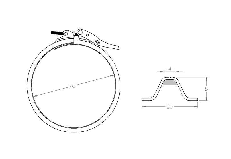 Rohrschelle Schnellverschluss 300mm - Für Ofenrohr Und Fassdeckel